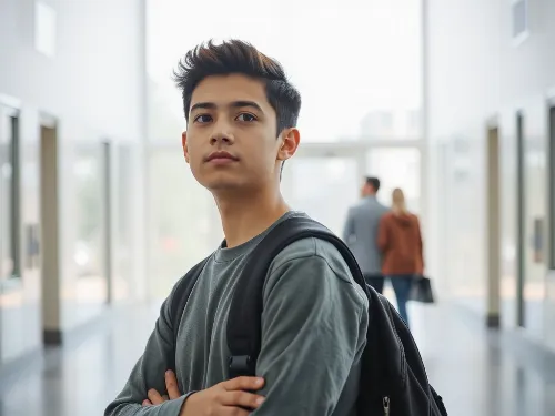 Teenager looking confidently into the distance